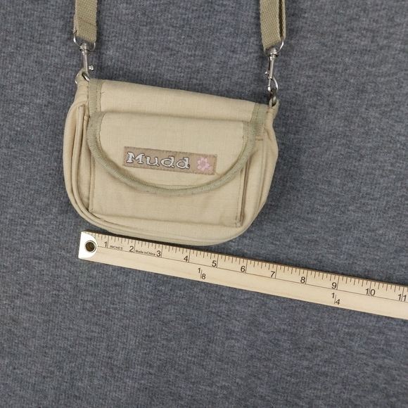 MUDD WOMENS Y2K VINTAGE TAN NEUTRAL MICRO MINI CARGO CROSD BODY WALLET PURSE - Picture 4 of 13